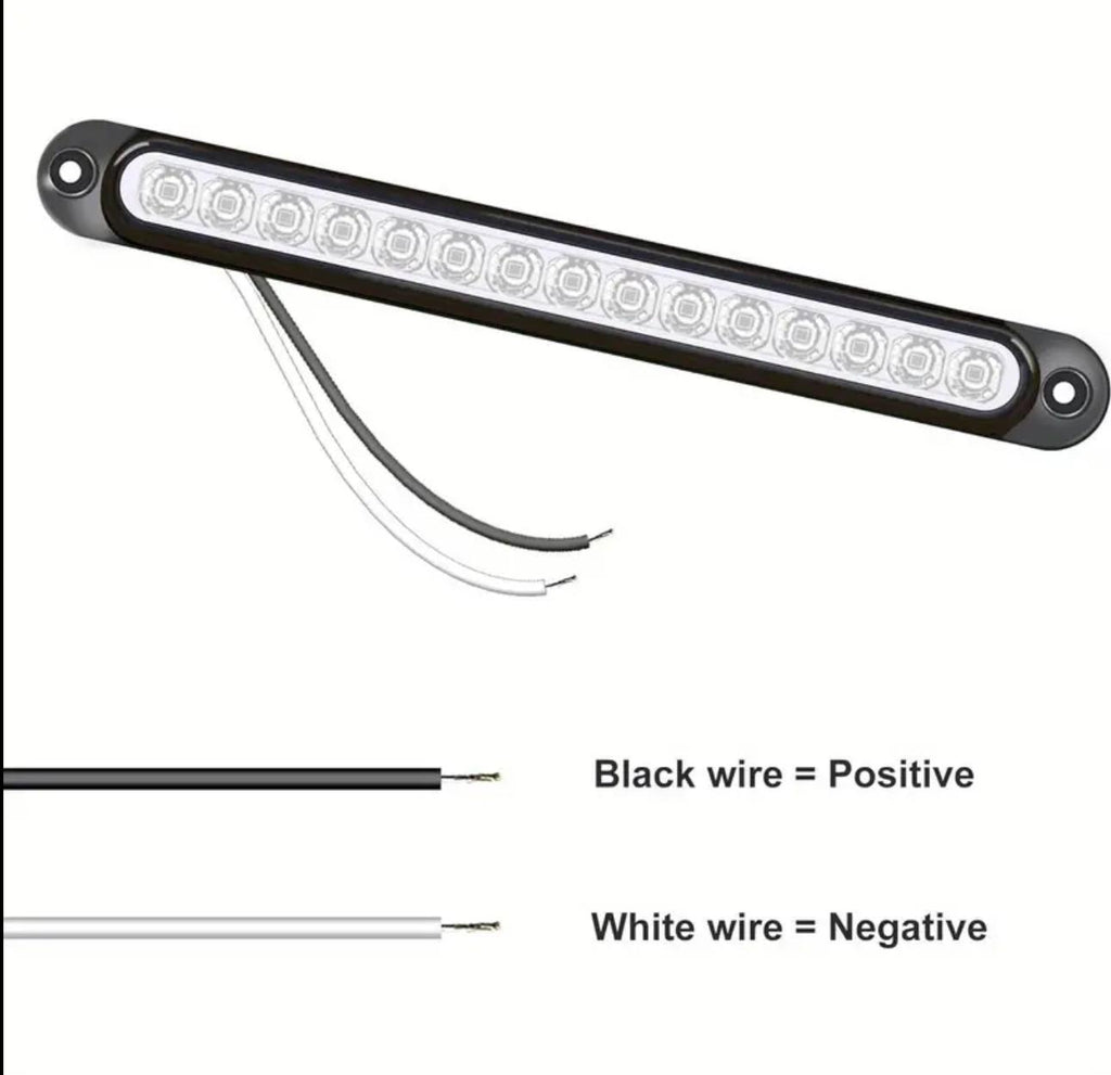 Barra de Luz Trasera de Freno y Giro  Blanco,Ámbar   y Rojo.