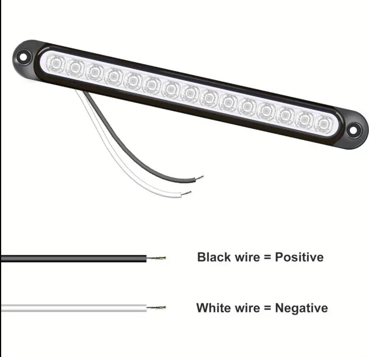 Barra de Luz Trasera de Freno y Giro  Blanco,Ámbar   y Rojo.