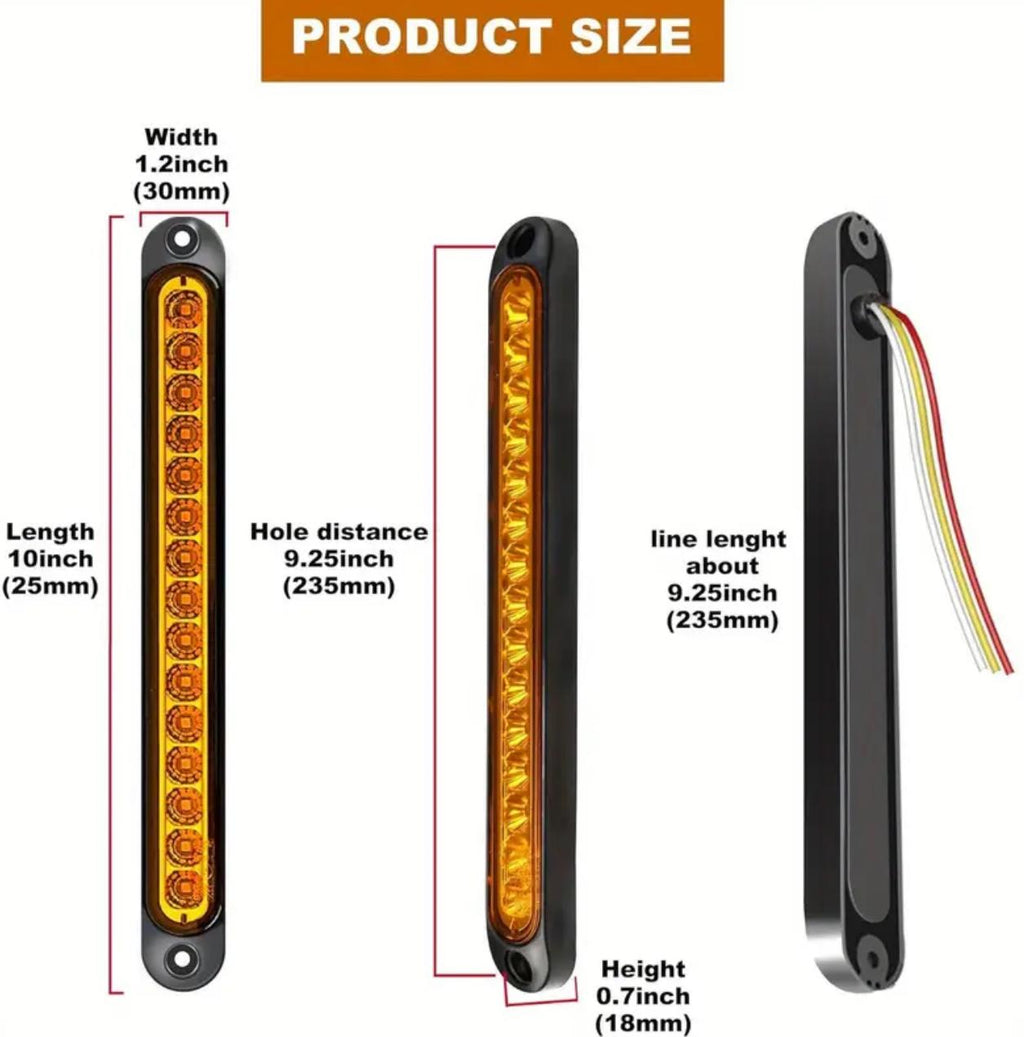 Barra de Luz Trasera de Freno y Giro  Blanco,Ámbar   y Rojo.
