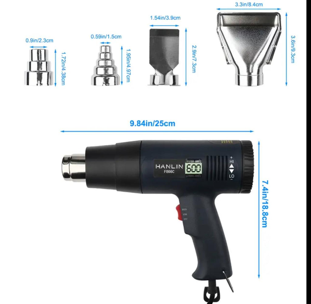 Pistola de aire caliente 2500W eléctrica de doble temperatura