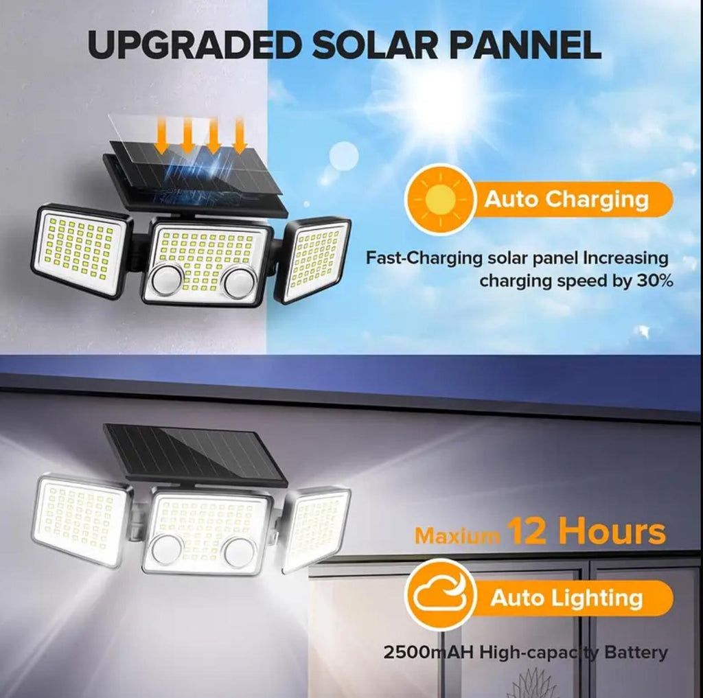 Luces solares para exteriores . Luces LED de movimiento resistente al agua.
