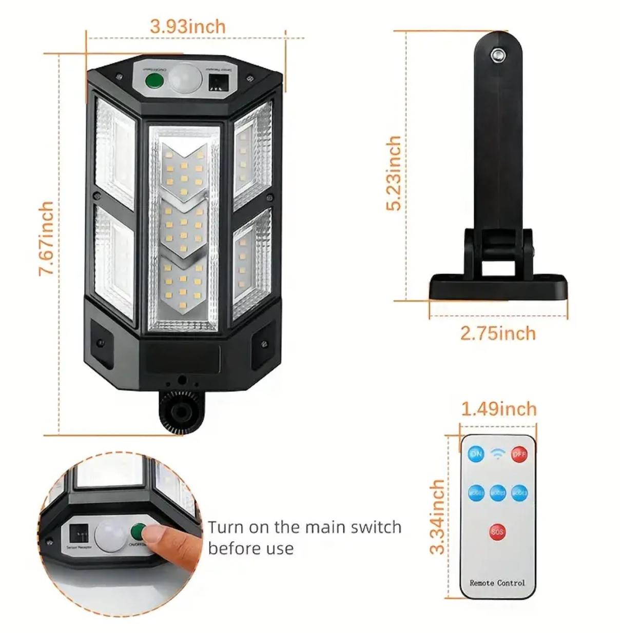 Lámpara Solar, Luz para Exterior de Pared Súper Brillante