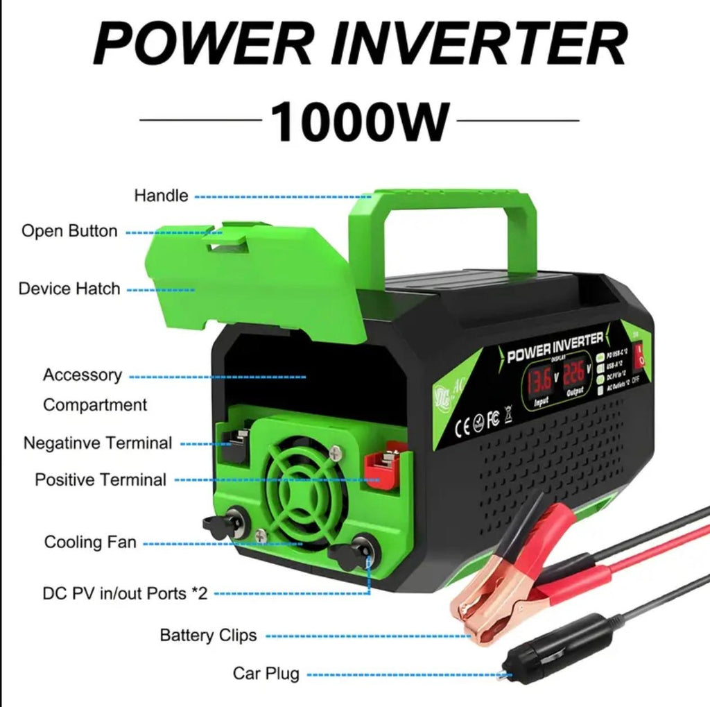 Inversor de Potencia Portátil 1000W