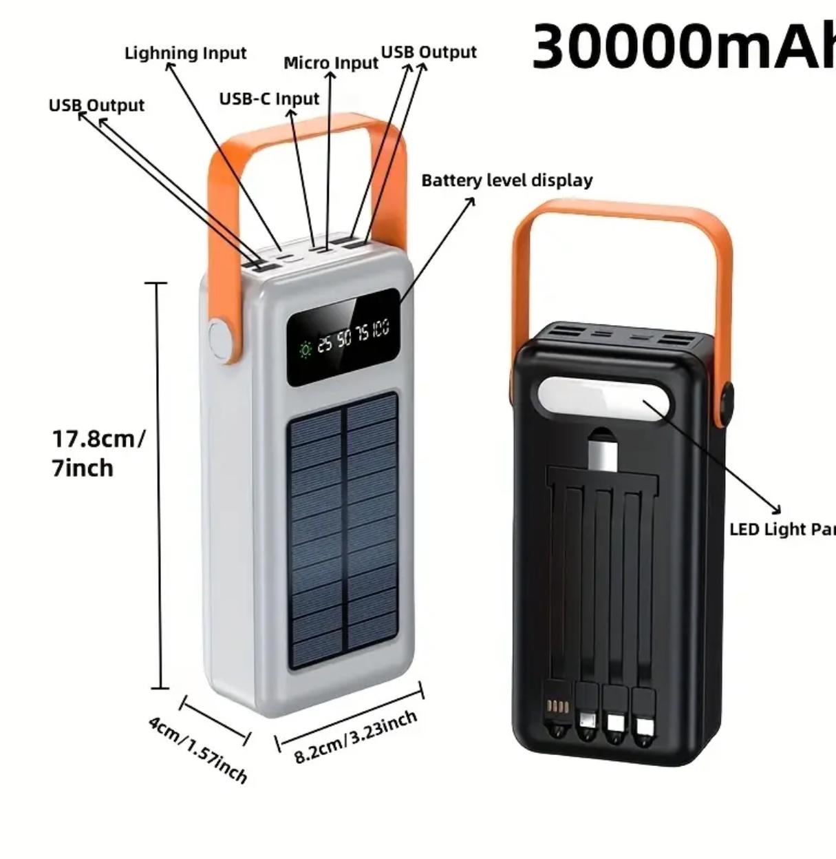 Batería portátil solar multifuncional de  carga rápida