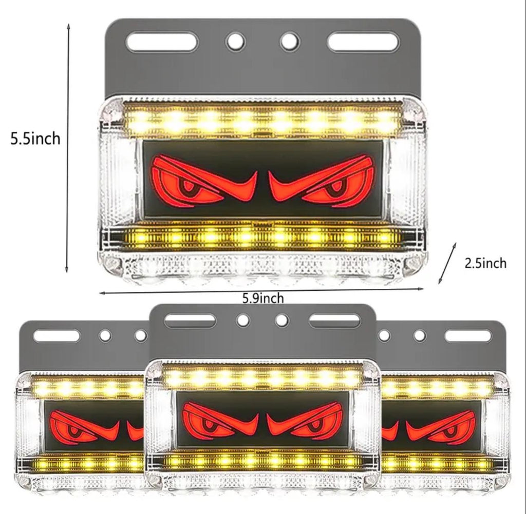 Luces LED de coche con ojos de diablo de doble función. Paquete de 4.