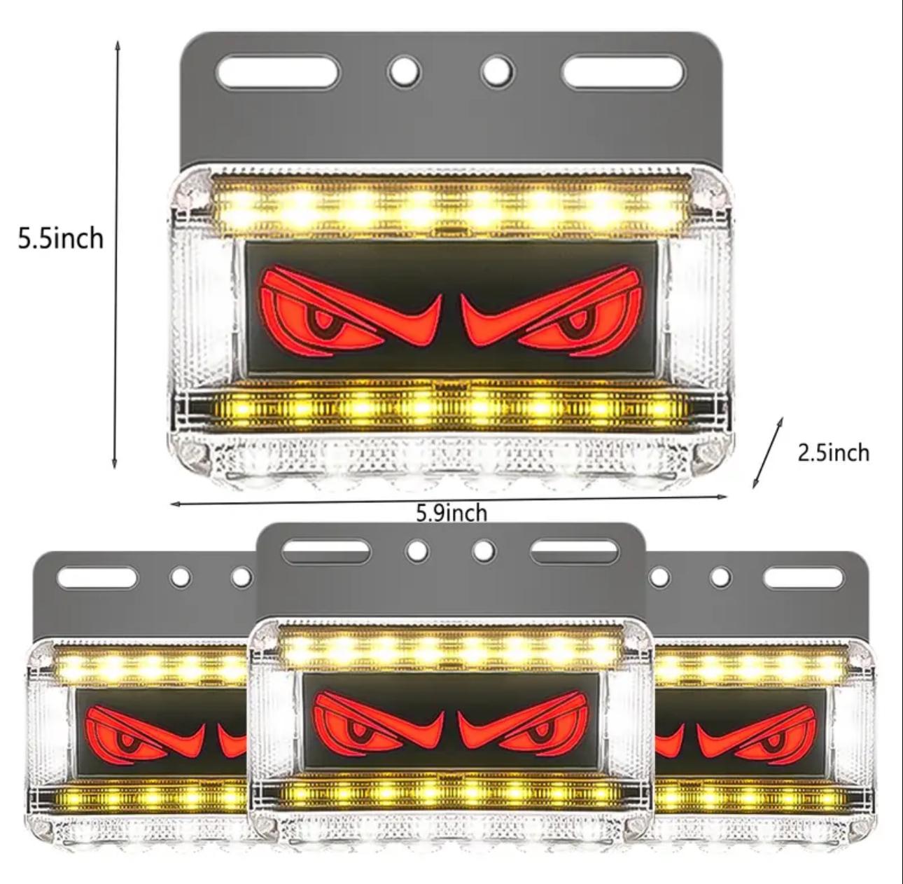 Luces LED de coche con ojos de diablo de doble función. Paquete de 4.