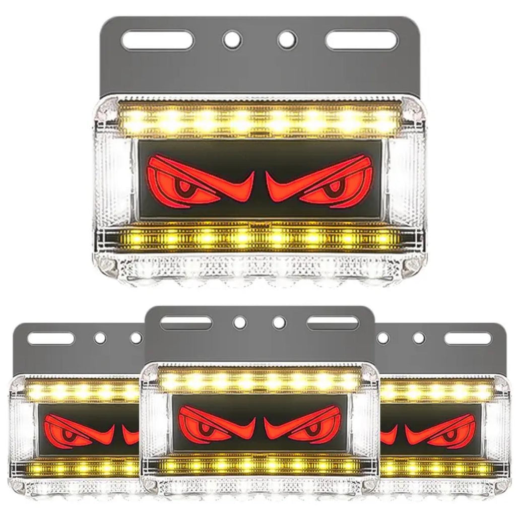 Luces LED de coche con ojos de diablo de doble función. Paquete de 4.