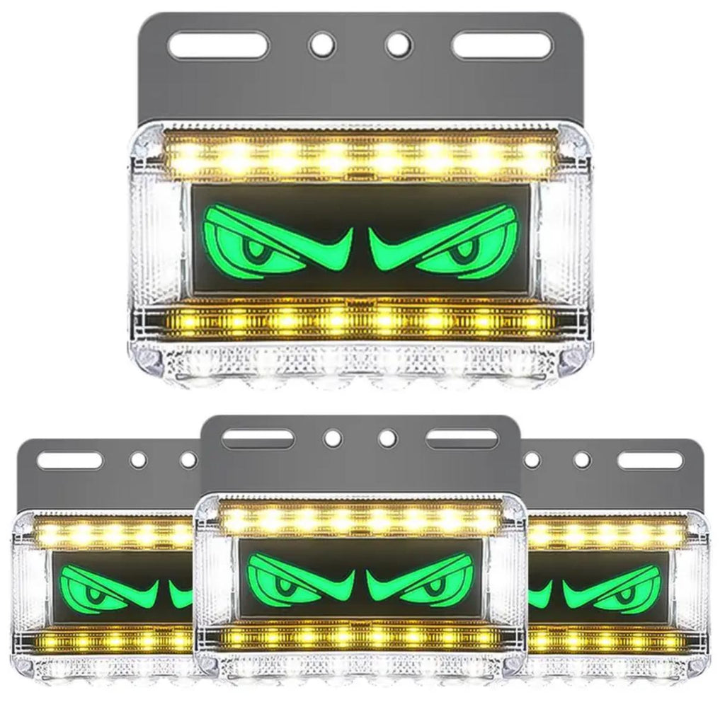 Luces LED de coche con ojos de diablo de doble función. Paquete de 4.