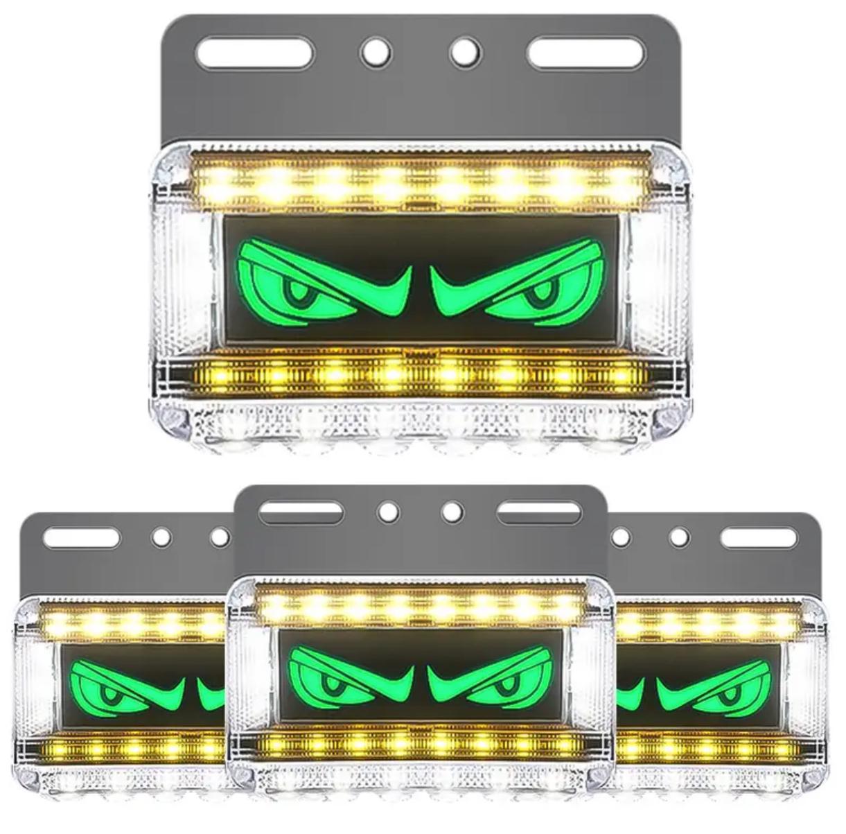 Luces LED de coche con ojos de diablo de doble función. Paquete de 4.