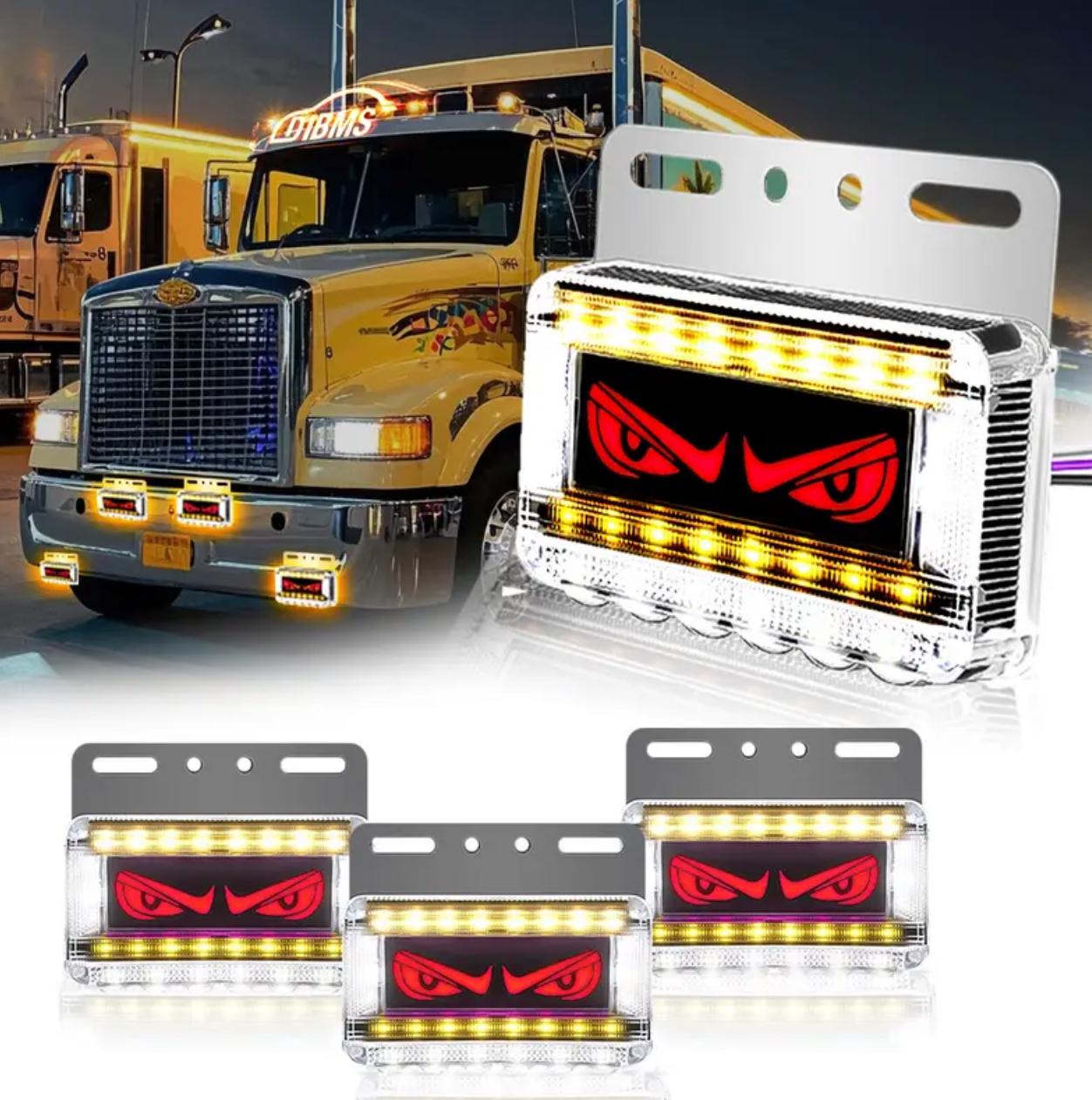 Luces LED de coche con ojos de diablo de doble función. Paquete de 4.