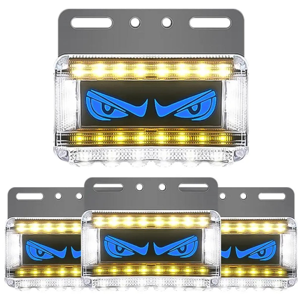 Luces LED de coche con ojos de diablo de doble función. Paquete de 4.