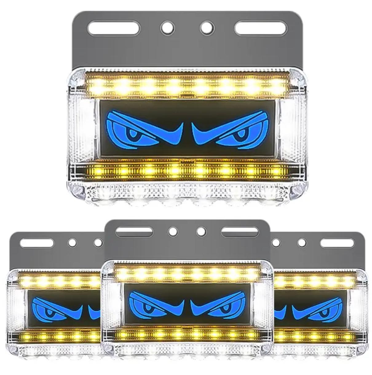 Luces LED de coche con ojos de diablo de doble función. Paquete de 4.