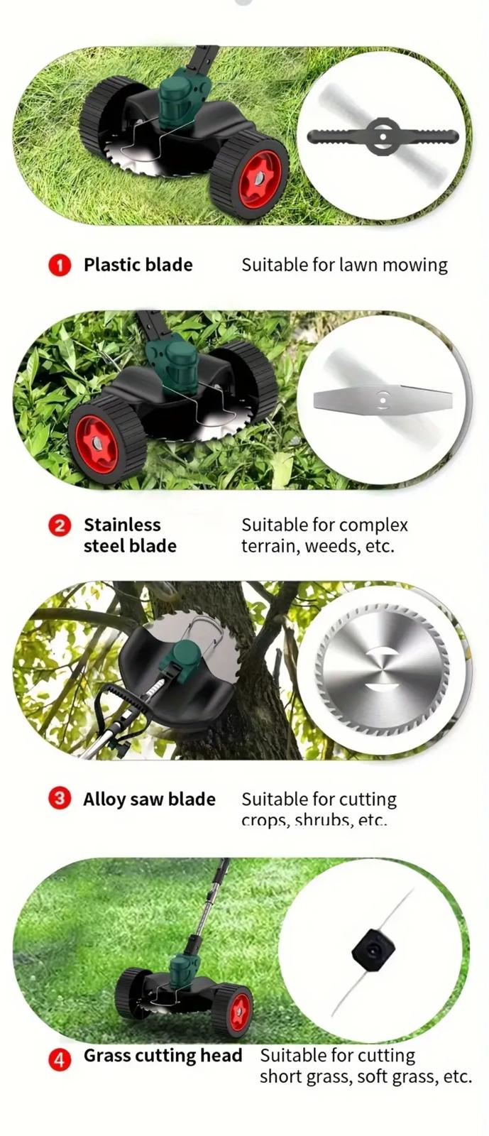 Cortadora de Césped Eléctrica Inalámbrica